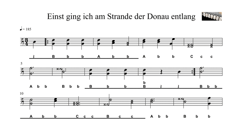 Einst Ging Ich Am Ufer Der Donau Entlang Lyrics Einst ging ich am Strande der Donau | Griffschrift Noten Online Shop
