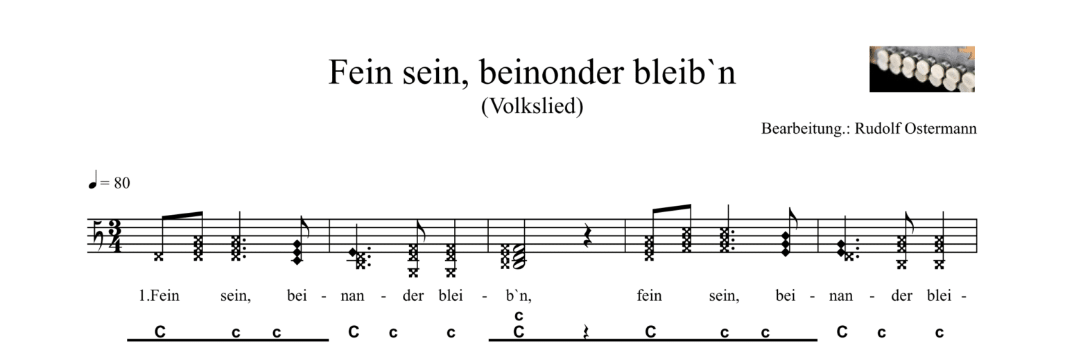 Fein sein, beinander bleibn Griffschrift Noten Online Shop Fein sein, beinander bleibn Griffschrift Noten Online Shop